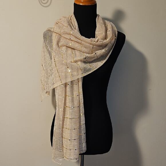 Elegant Blush and Gold Women's Scarf NWT - Picture 1 of 6